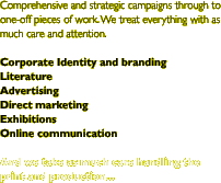 Comprehensive and strategic campaigns through